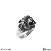 Stainless Steel Ring Wolf 20mm