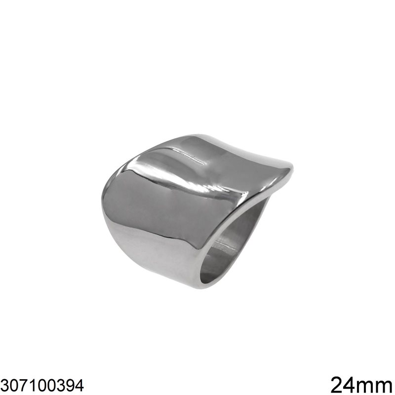 Δαχτυλίδι Ατσάλινο Βέρα Λοξή 24mm