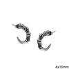 Stainless Steel Earrings with Stones 10-14mm