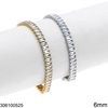Stainless Steel Riviera Bracelet with Baguette 6mm
