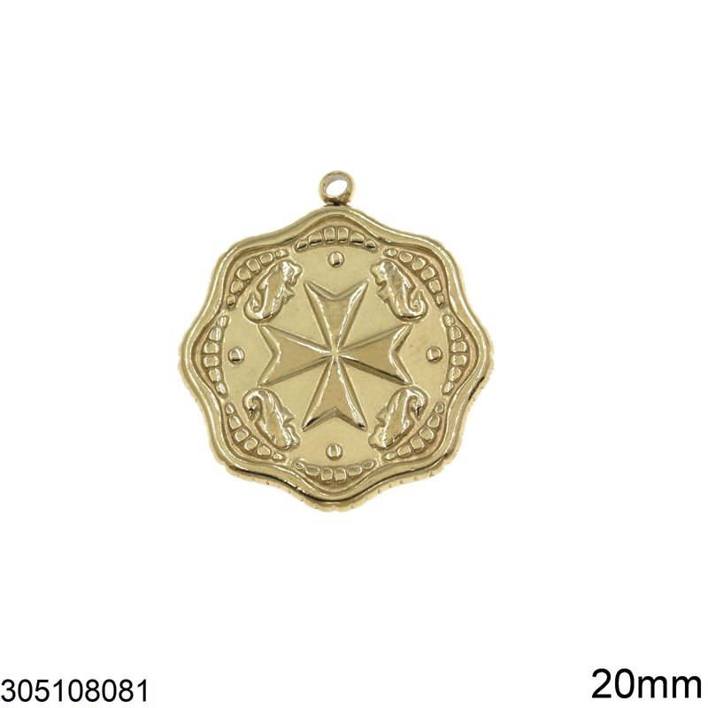 Stainless Steel Pendant with Cross 20mm