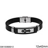 Stainless Steel Bracelet Plate 12x42mm with Cross 8x16mm