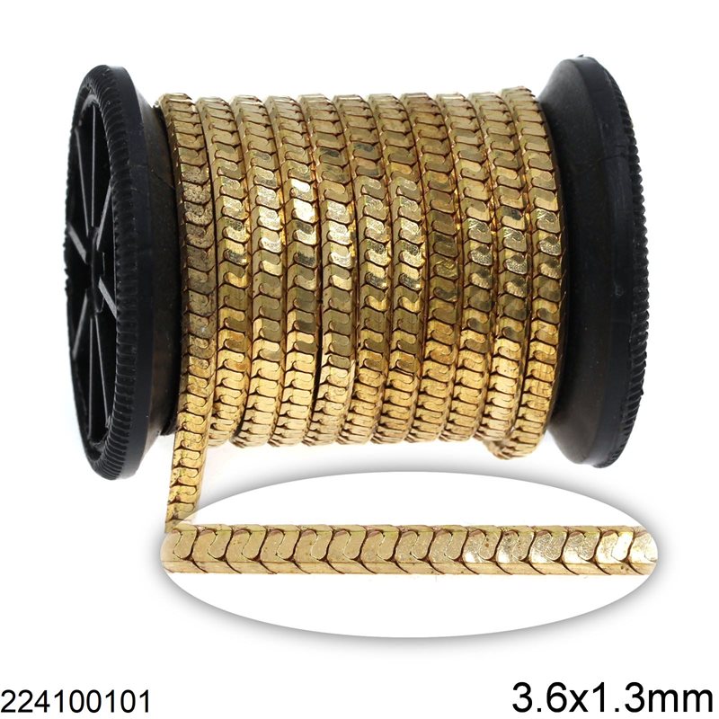 Brass Herringbone Chain 3.6x1.3mm