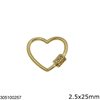 Μενταγιόν Ατσάλινο Καρδιά με Λουκέτο "Love" 2.5x25mm, Χρυσό