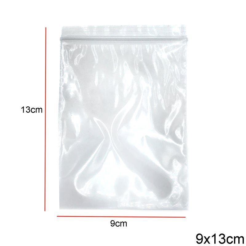 Plastic Transparent Zipper Packaging Bag 9x13cm, 80pieces/100gr 