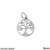 Silver 925 Curcle Pendant with Tree of Life 9mm