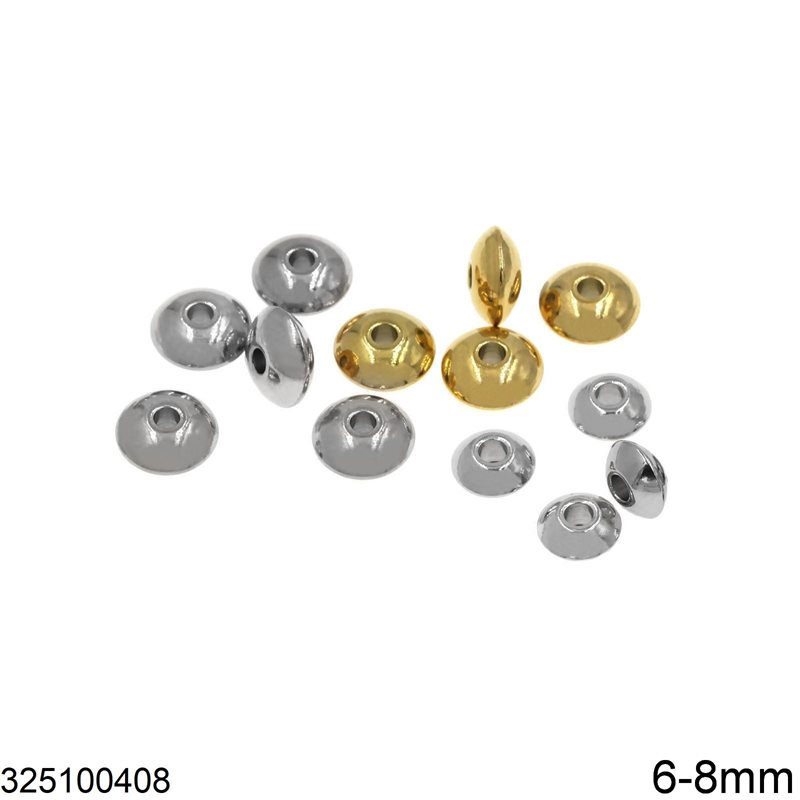 Stainless Steel Conical Rondelle Bead 6-8mm