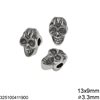 Stainless Steel Skull Bead Two sided 13x9mm with Hole 3.3mm