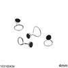Silver 925 Nose Ring Round 4mm, Black