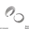 Stainless Steel Dome Ring Shine Finish Open 8mm