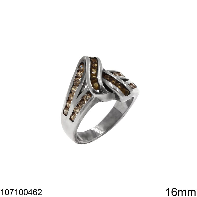 Δαχτυλίδι Ασημένιο 925 με Ζιργκόν 16mm