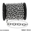 Stainless Steel Diamond Cut Oval Link Chain 3-7mm
