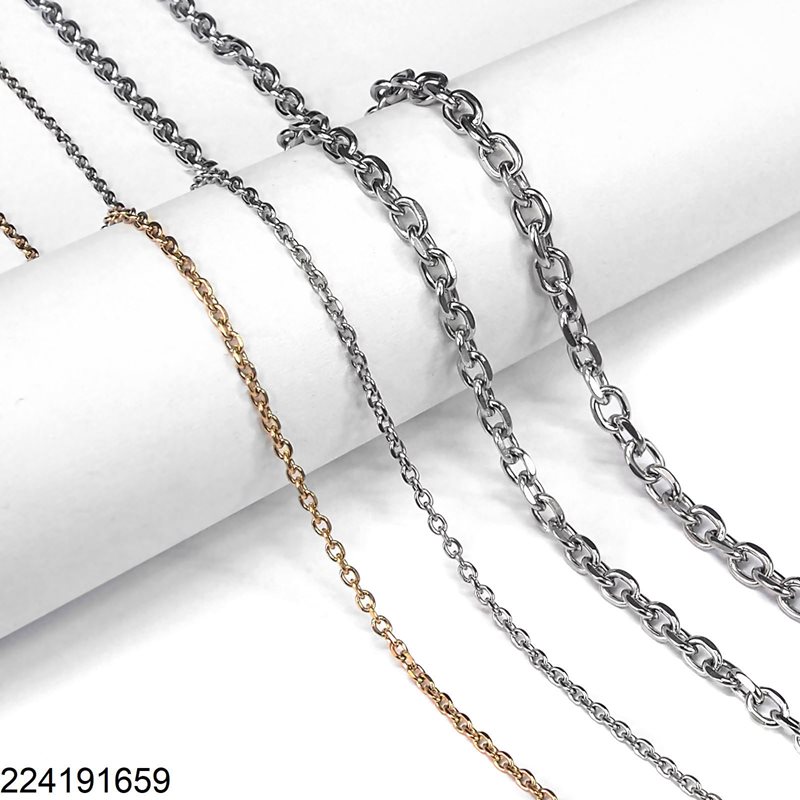 Stainless Steel Diamond Cut Oval Link Chain 3-7mm