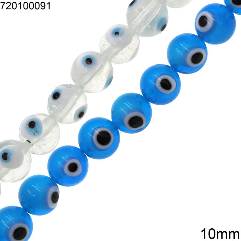 Χάνδρα Γυάλινη Μάτι 10mm