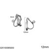 Stainless Steel Clip-on Earring 12mm with Base and Ring
