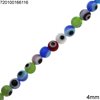 Glass Round Bead Evil Eye 4mm