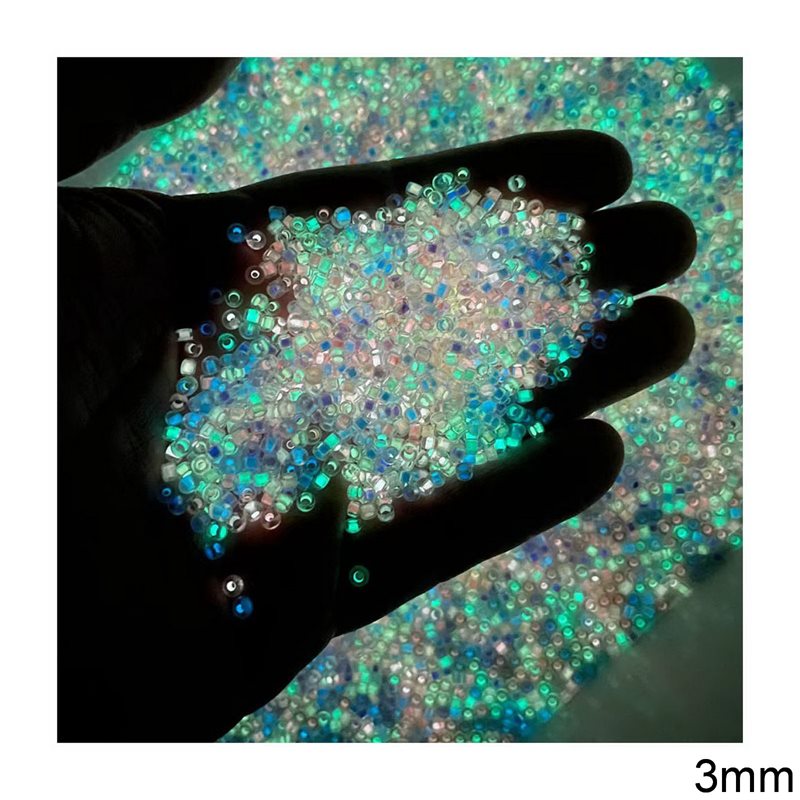 Glass Rocaille Beads Fluorescent 3mm