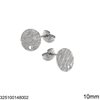 Stainless Steel Flat Stud Earring Base 10-12mm with Hole