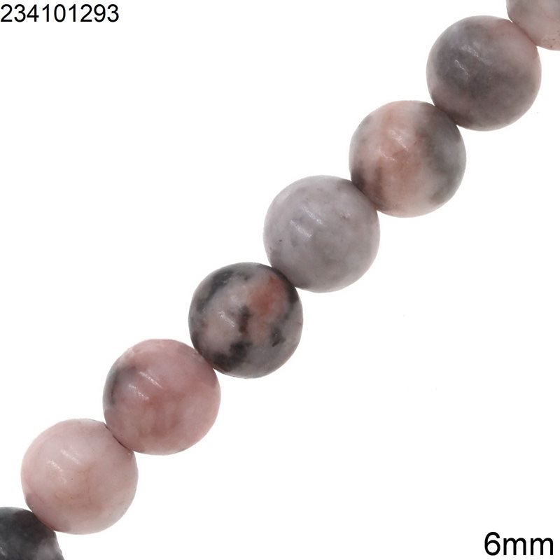 Jasper Round Beads 6mm, Pink Zebra
