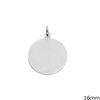 Silver Pendant Round Tag 20mm