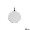 Silver Pendant Round Tag 20mm