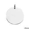 Silver Pendant Round Tag 20mm