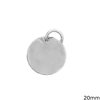 Silver Round Pendant in shape of Tag 16-25mm