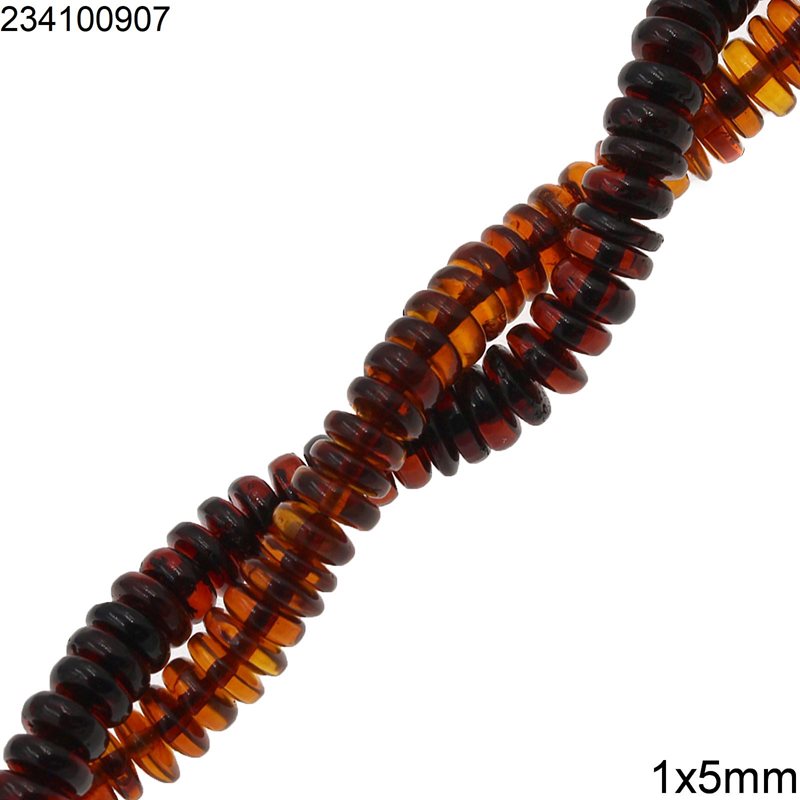 Χάνδρες Κεχριμπάρι Ροδέλα 1x5mm