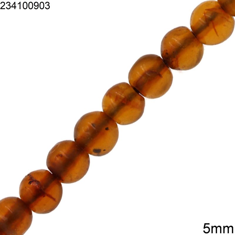Amber Round Beads 5mm