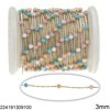 Stainless Steel Link Chain with Glass Faceted Beads 3mm