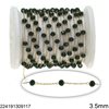 Stainless Steel Link Chain with Glass Faceted Beads 3mm