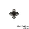 Casting Cross Bead 12mm with Hole 1.5mm ,Silver plated NF