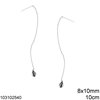 Silver 925 Stud Earrings Hanging Shell 8x10mm, 10cm