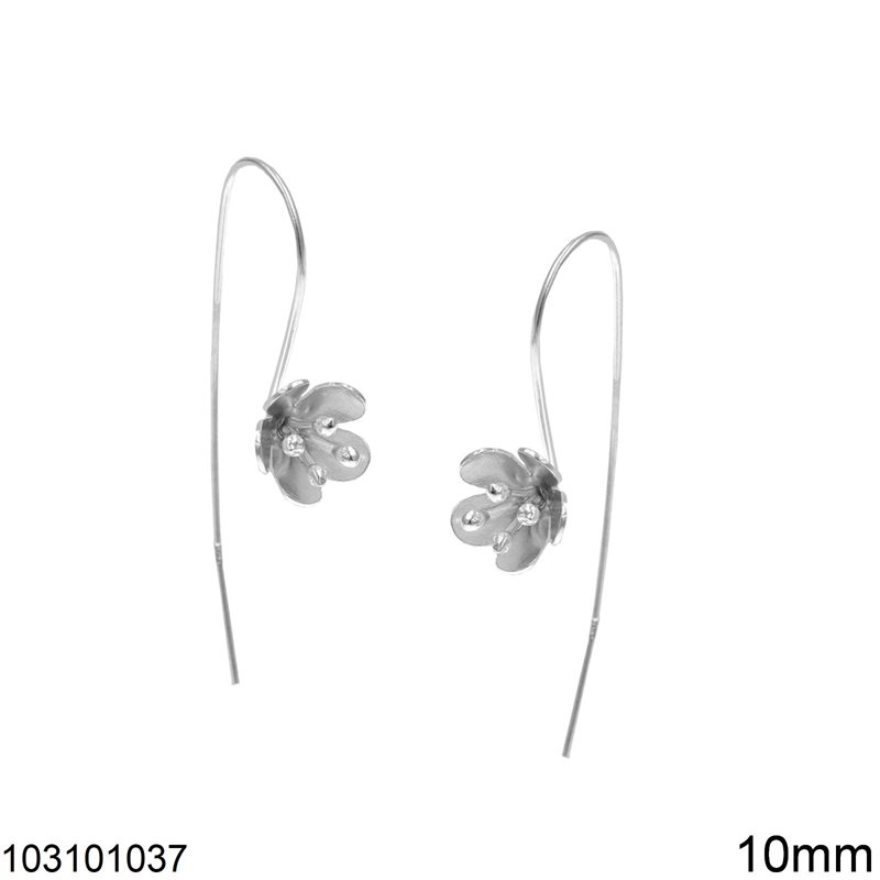 Silver 925 Hook Earrings Lily 10mm