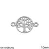 Silver 925 Spacer & Pendant Circle with Tree of Life 10mm