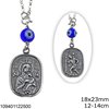 Silver 925 Car Amulet Double Sided 18x23mm with Evil Eye 12-14cm