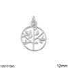 Silver 925 Pendant Circle with Tree of Life 12mm
