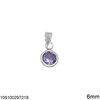 Silver 925 Round Pendant with Zircon 6mm