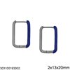 Stainless Steel Hoop Earrings with Enamel 2x13x20mm