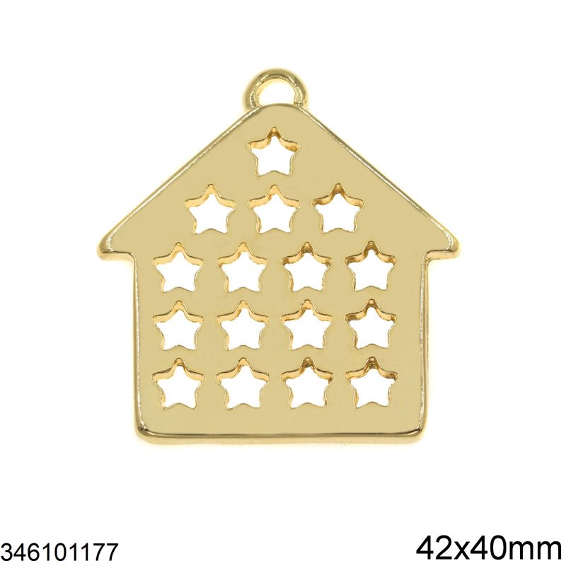 New Years Lucky Charm House 42x40mm