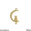 Stainless Steel Pendant Moon with Cat 18mm