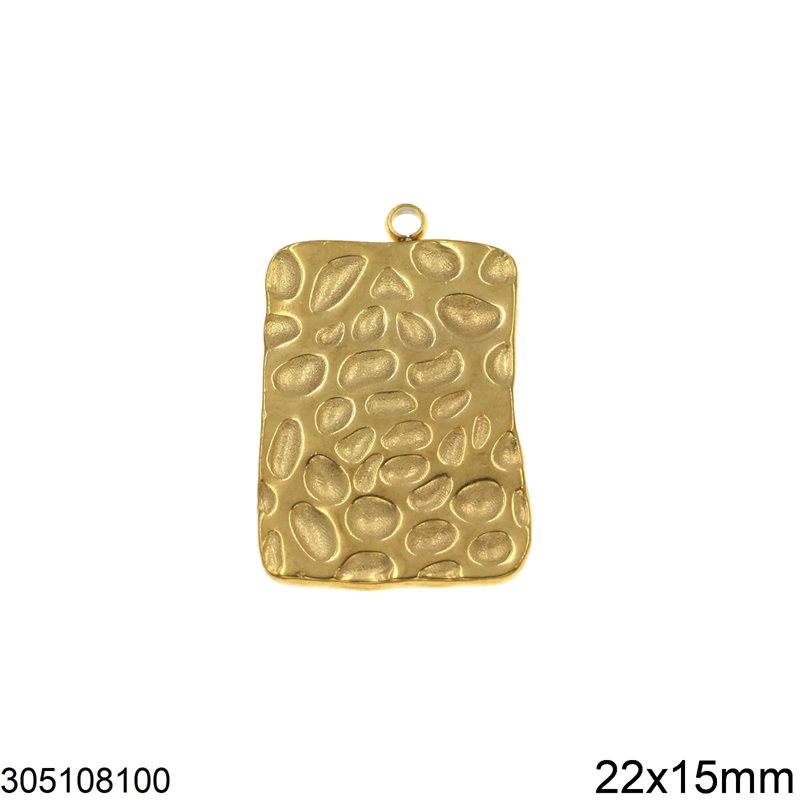 Stainless Steel Pendant Plate with Design 22x15mm