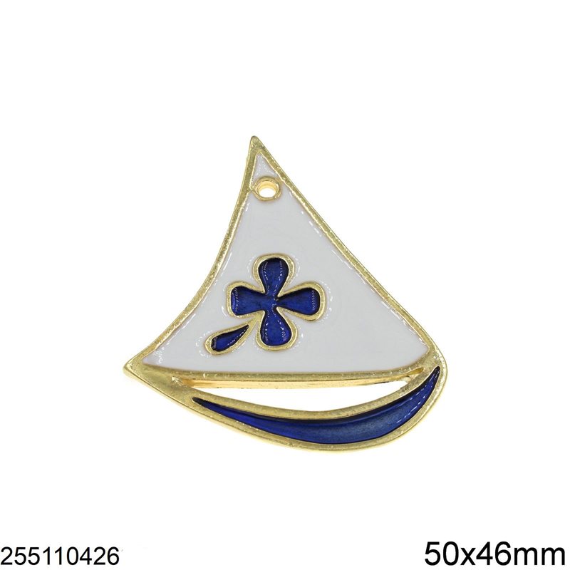 Casting Pendant Ship with Enamel 50χ46mm