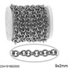 Stainless Steel Non Soldered Round Hoop Chain 9x2mm