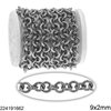 Stainless Steel Non Soldered Round Hoop Chain 9x2mm