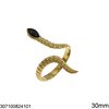Δαχτυλίδι Ατσάλινο Φίδι με Πέτρα 30mm
