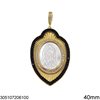 Brass Pendant Holy Mary with Zircon 40mm