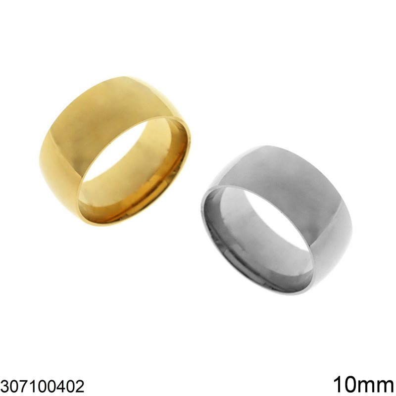 Stainless Steel Bold Ring 10mm