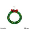 Murano Glass Pendant Christmas Wreath 52mm