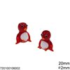 Glass Bead Penguin 20mm with Hole 2mm